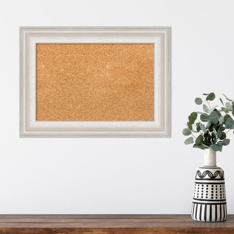 Amanti Art Natural Cork Board Framed Trio White Wash Silver Bulletin Board 22 in. x 16 in.