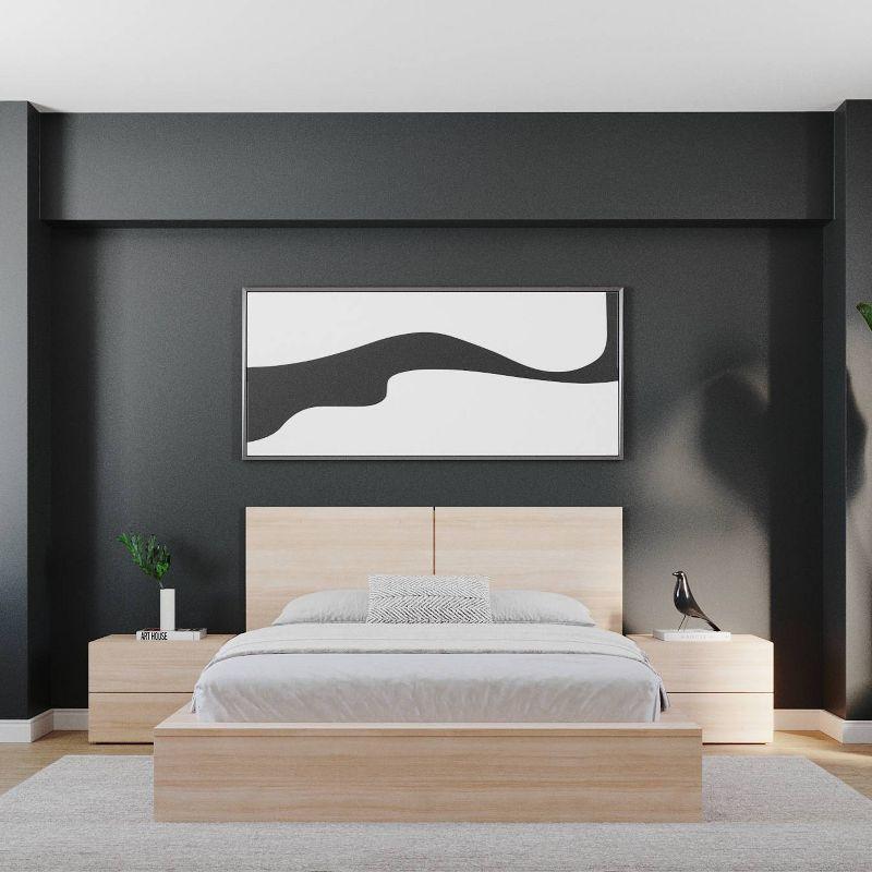 Nexera Queen 4pc James Bedroom Set Natural Blonde: Modern Minimalist Design with Platform Bed & Nightstands