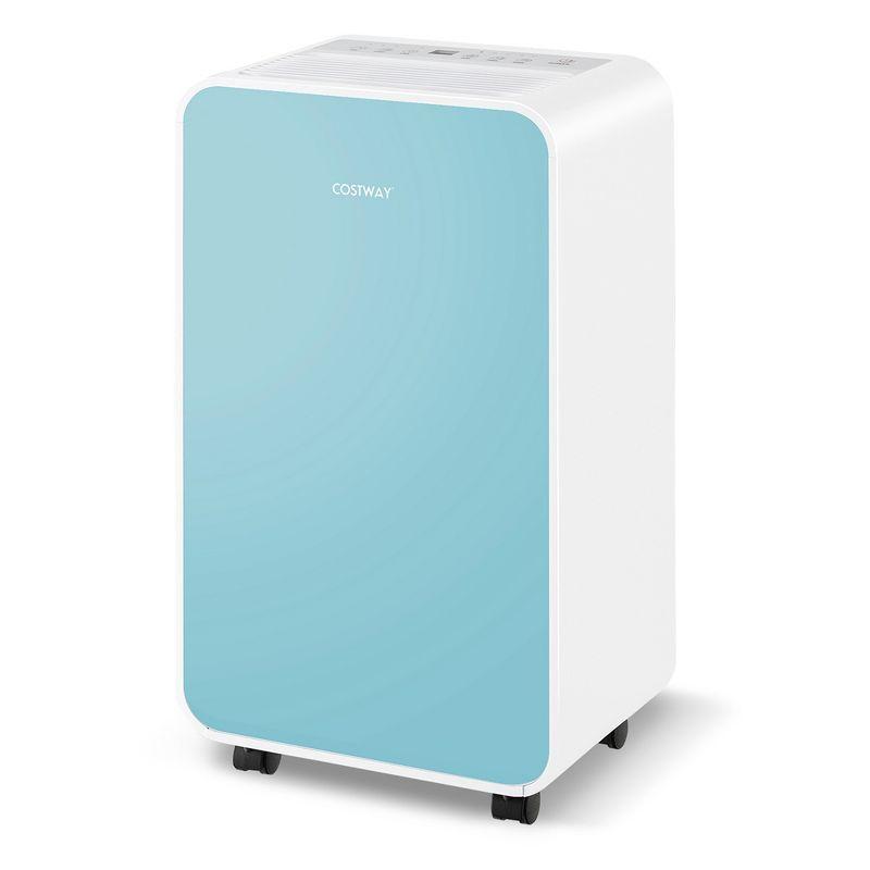 Costway Dehumidifier for Home Basement 32 Pints/Day 3 Modes Portable up to 2500 Sq. Ft Blue/Pink/Yellow