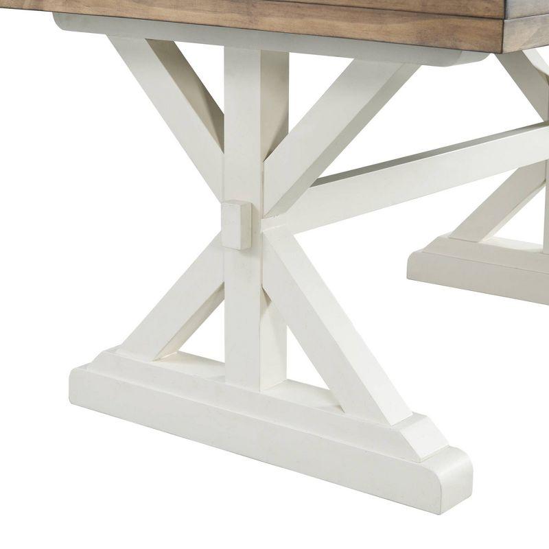 5pc Barrett Rectangle Extendable Dining Table Set Natural/White - Picket House Furnishings: Modern 4-Chair Trestle Style, Wood Veneer