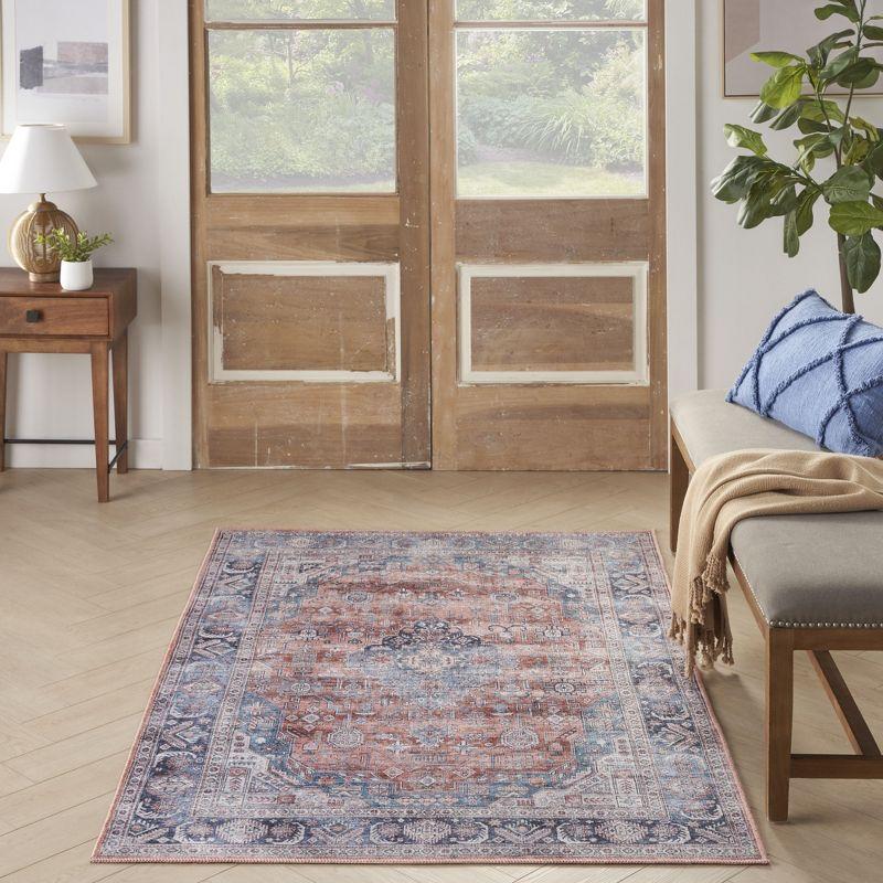 Nourison Washable Brilliance 4' x 6' Blue/Multi Vintage Indoor Rug