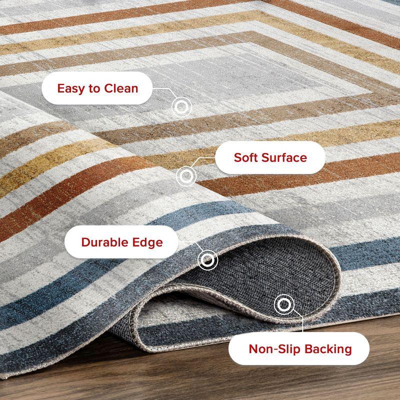 Nuloom Alienor Striped Pet Friendly Machine Washable Area Rug, 3' x 5', Multicolor