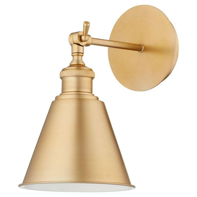 Aged Brass Metal 1-Light Sconce with Medium Socket