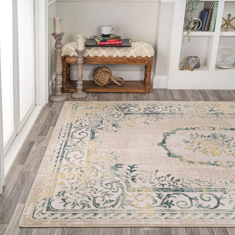 JONATHAN Y Rosalia Cottage Medallion Navy/Ivory 3 ft. x 5 ft. Area Rug