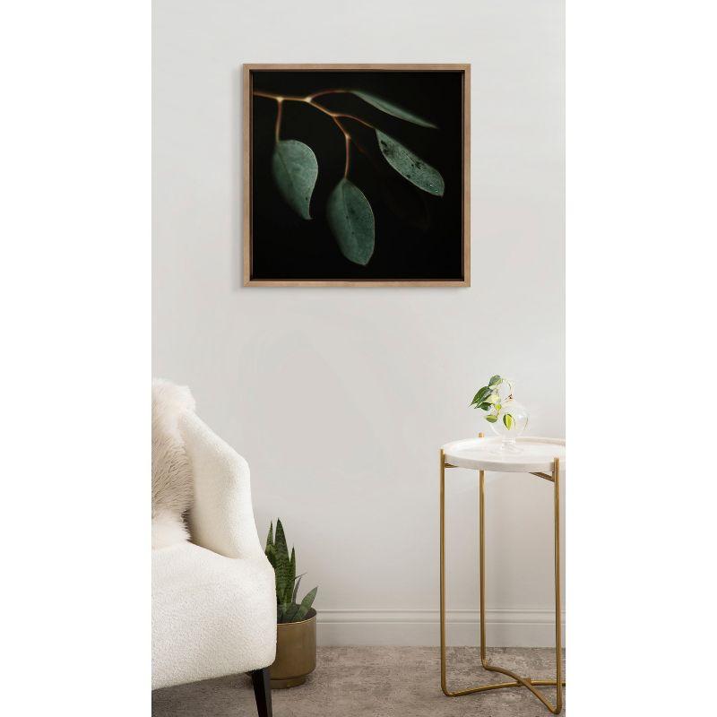 22" x 22" Sylvie Eucalyptus Leaves Framed Canvas by Alicia Abla Gold: Wall Decor, Botanical Theme - Kate & Laurel All Things Decor