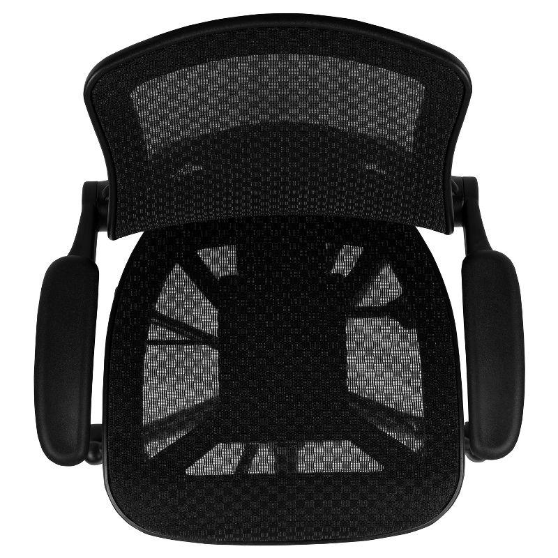 Flash Furniture Mignone Mid-Back Transparent Mesh Office Chair with Flip-Up Arms
