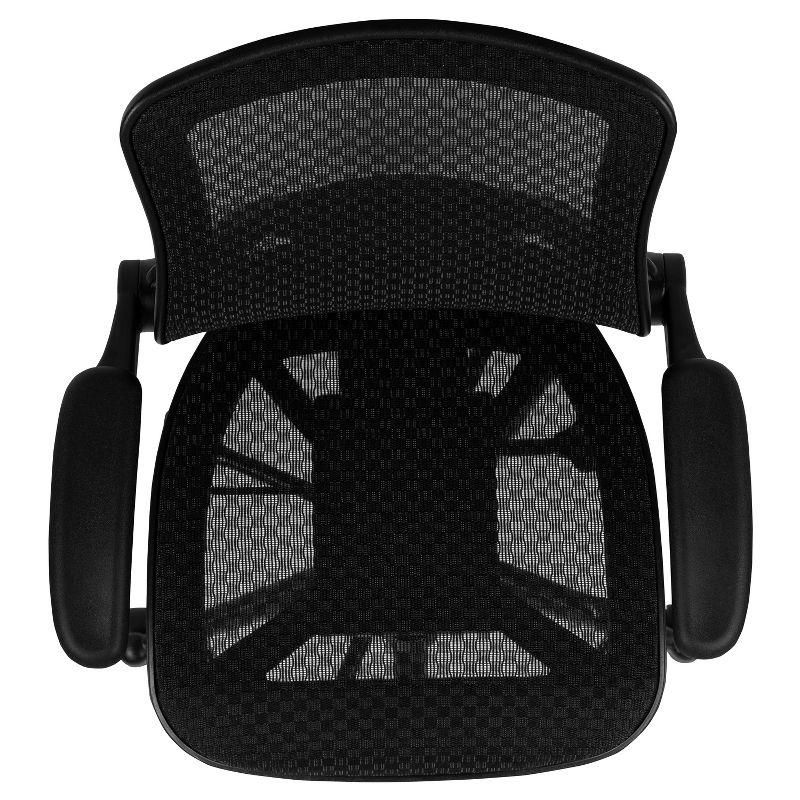 Flash Furniture Mid-Back Transparent Mesh Drafting Chair with Flip-Up Arms