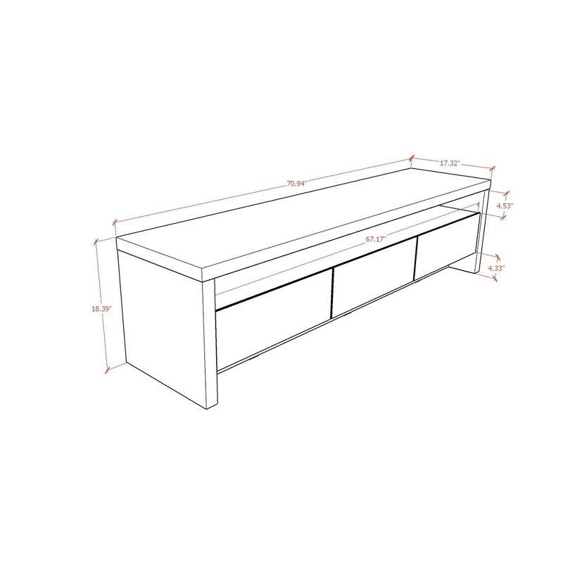Sylvan TV Stand for TVs up to 60" Black - Manhattan Comfort: Modern Media Console with Cable Management & Storage
