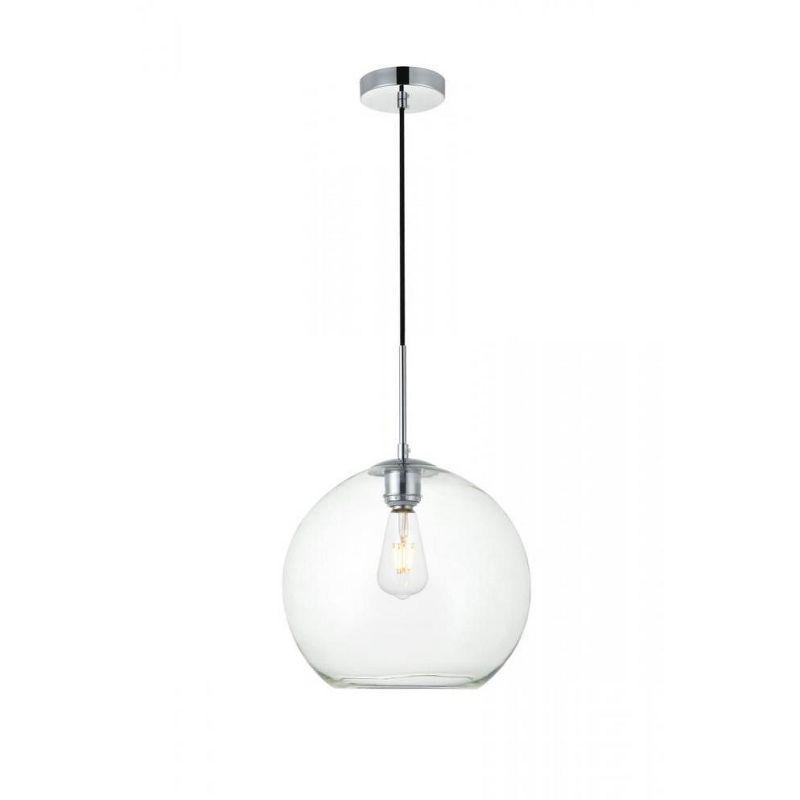 Elegant Lighting Baxter 1 Light Chrome Pendant With Clear Glass