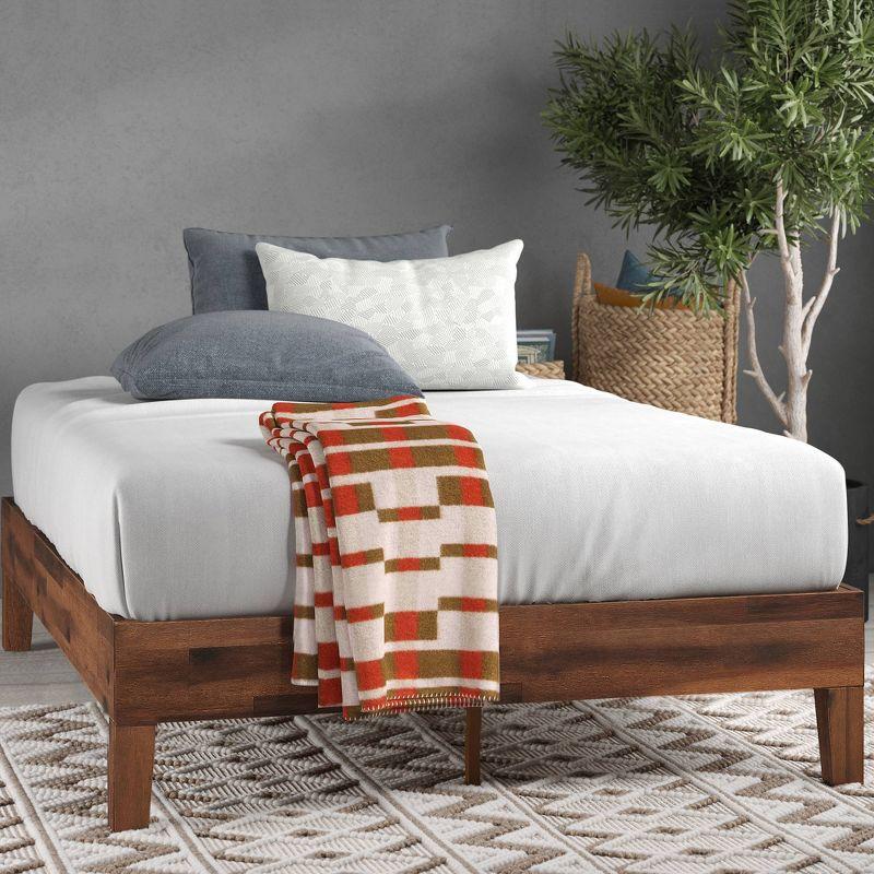 Marissa 12" Pine Wood Queen Platform Bed Frame