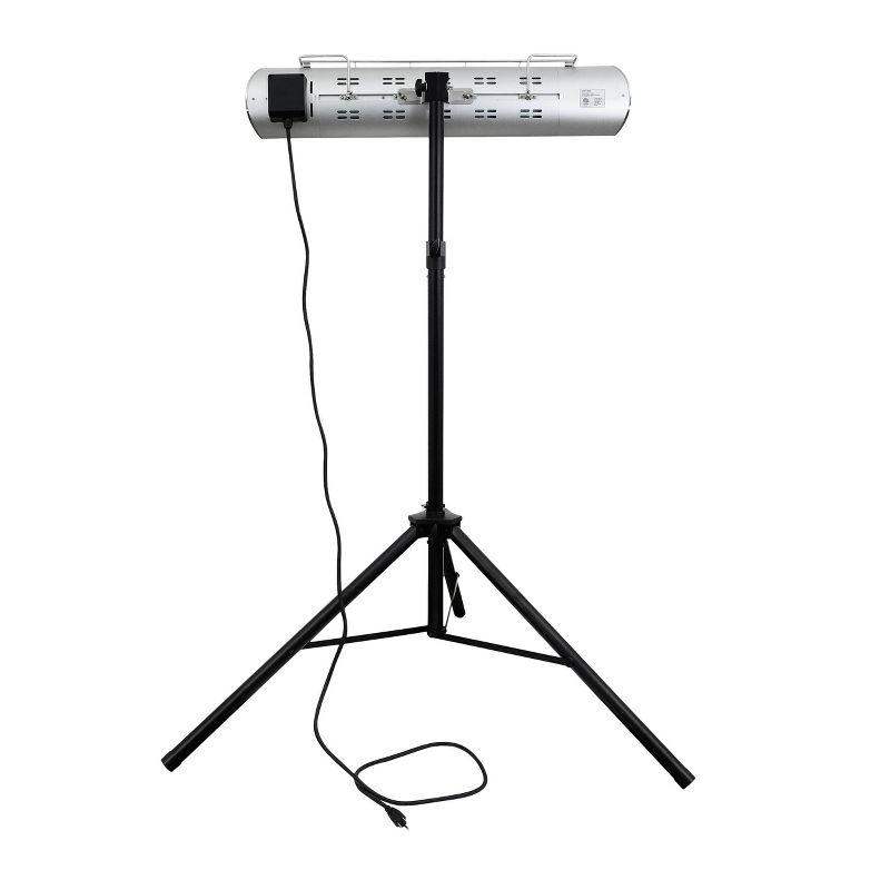 Kenmore Carbon Infrared 1500W Electric Patio Heater with Tripod & Remote Silver: Indoor/Outdoor Use, 130 Sq Ft Coverage