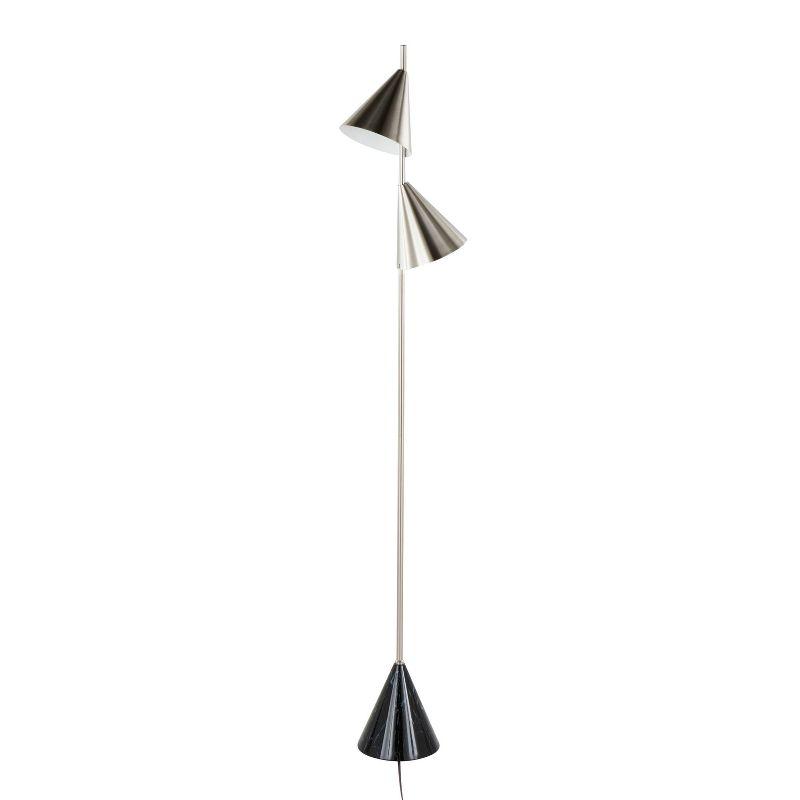 LumiSource Cone 65" Floor Lamp: Dual Cone Shades, Faux Marble Base, UL Listed