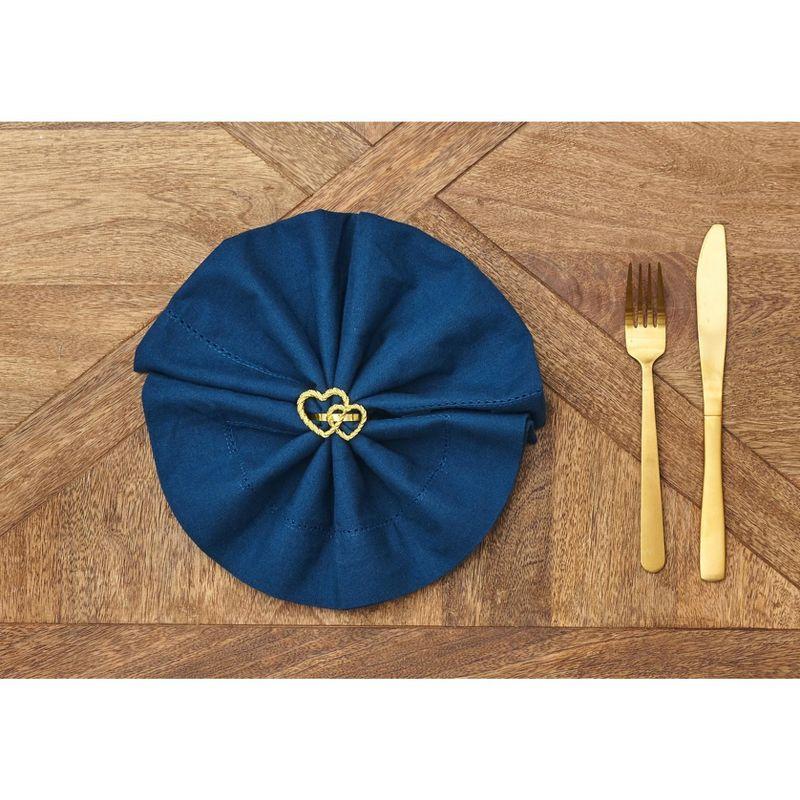 C&F Home Valentine's Day Gold Heart Napkin Rings Set of 6