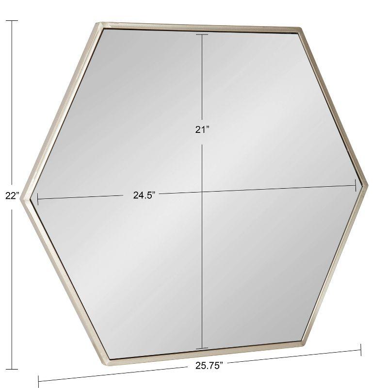 Elegant Silver Hexagon 29" Bathroom Wall Mirror