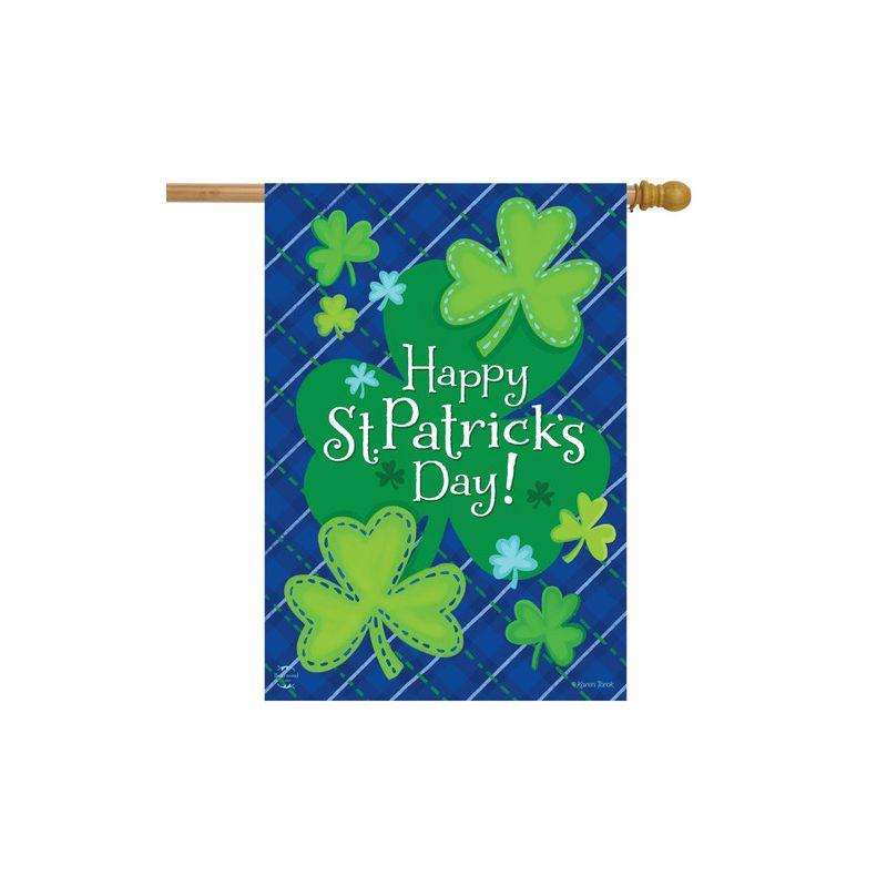 Happy Shamrocks St. Patrick's Day Polyester House Flag 40" x 28"