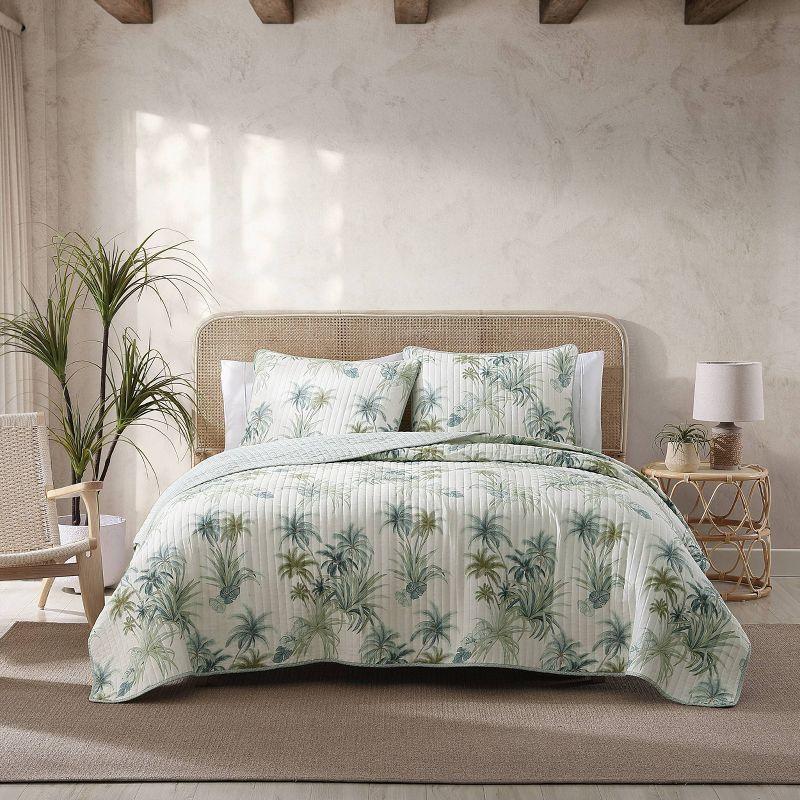 Tommy Bahama Home Tommy Bahama Serenity Palms Aqua Cotton Reversible Quilt