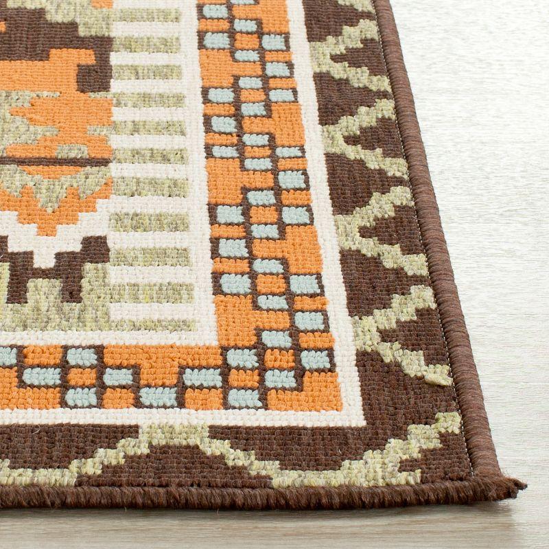 Veranda VER096 Power Loomed Indoor/Outdoor Accent Rug - Black/Beige - 2'7"x5' - Safavieh