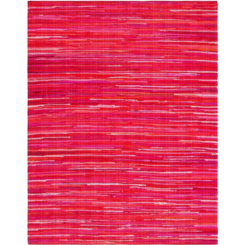 Rag Area Rug RAR130 Hand Woven Area Rug - Red/Multi - 6'x9' - Safavieh.