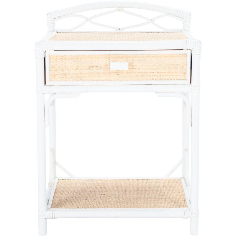 Roya 1 Drawer 1 Shelf Nightstand - NST4005 - White/Natural - Safavieh