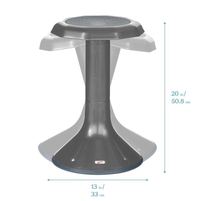 ECR4Kids ACE Active Core Engagement Wobble Stool, 20-Inch Seat Height, Grey, 1