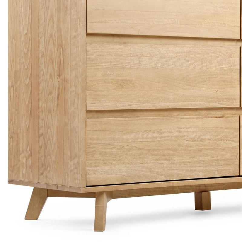 Max & Lily Solid Wood Scandinavian 6 Drawer Dresser, Blonde