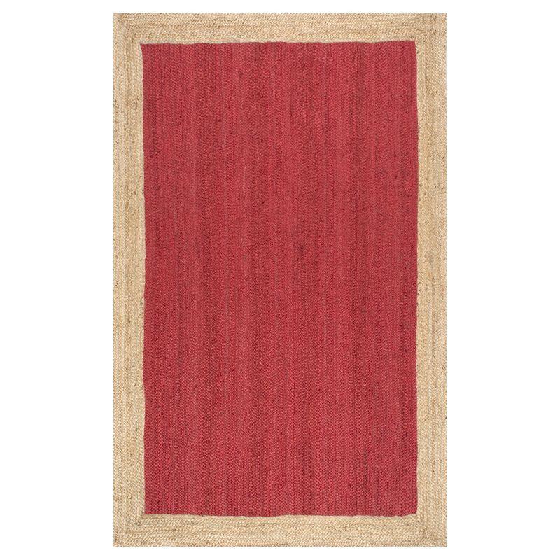 3'x5' Hand Woven Eleonora Area Rug Red- nuLOOM: Modern Jute Rectangle, Low Pile, Indoor, Vacuum Clean