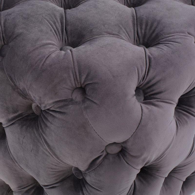 Jaymee New Velvet Ottoman - Gray - Christopher Knight Home