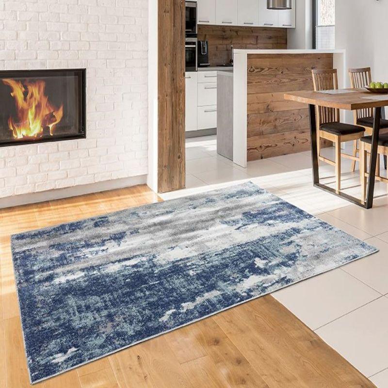 Luxe Weavers Euston Collection D.Blue-L.Blue 6x9 Modern Abstract Area Rug