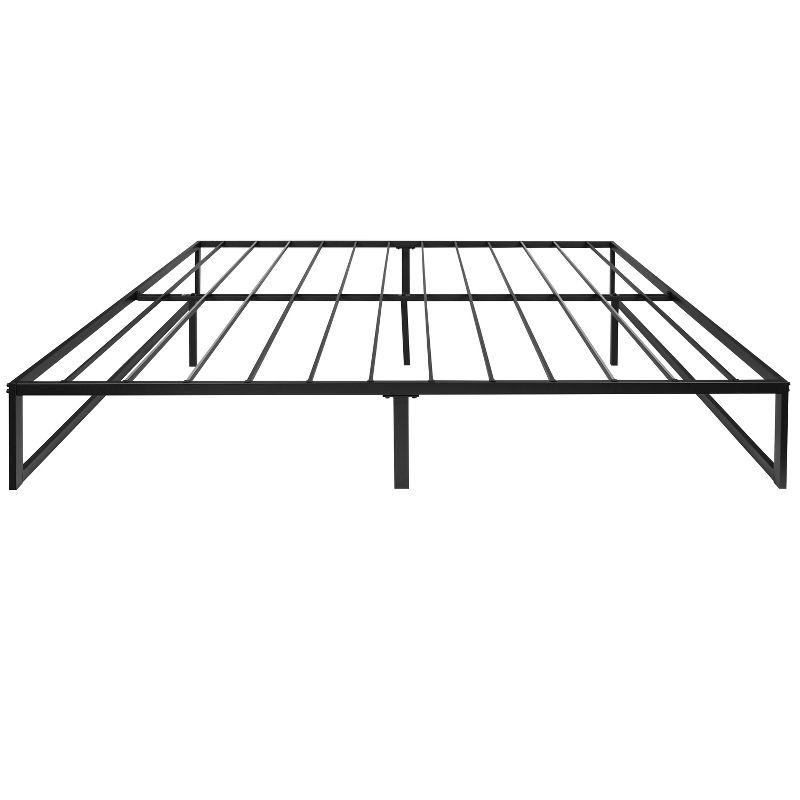 Black King Metal Platform Bed Frame with Slats