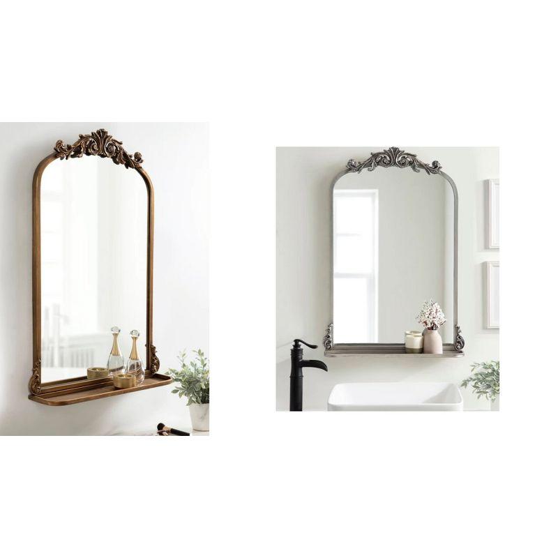 Kate and Laurel Arendahl Functional Mirror with Shelf - Black, 21x32