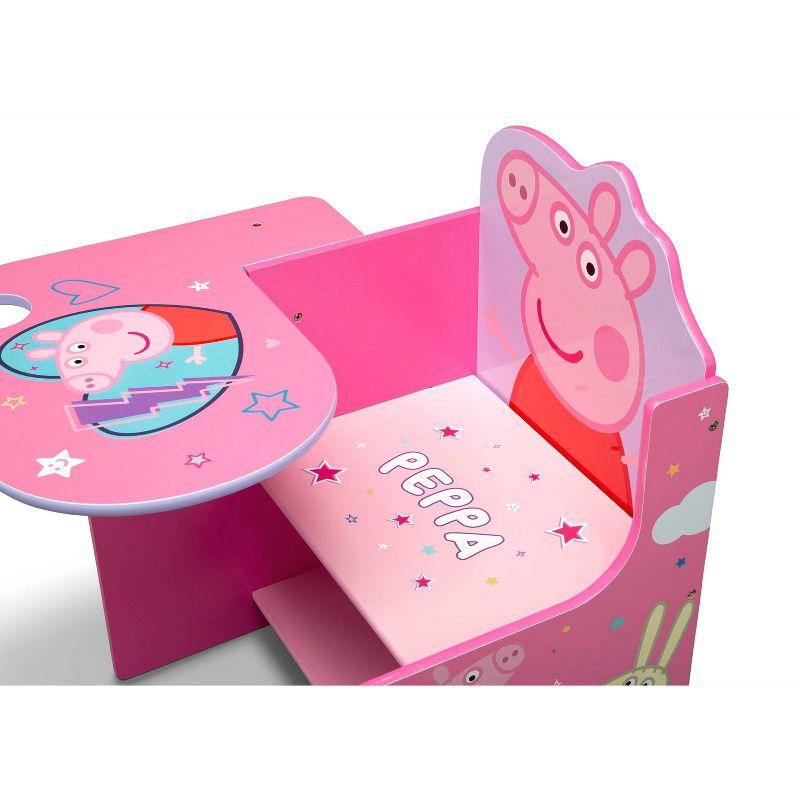 Peppa Pig Kids' Pink Wood Chair Desk with Storage Bin