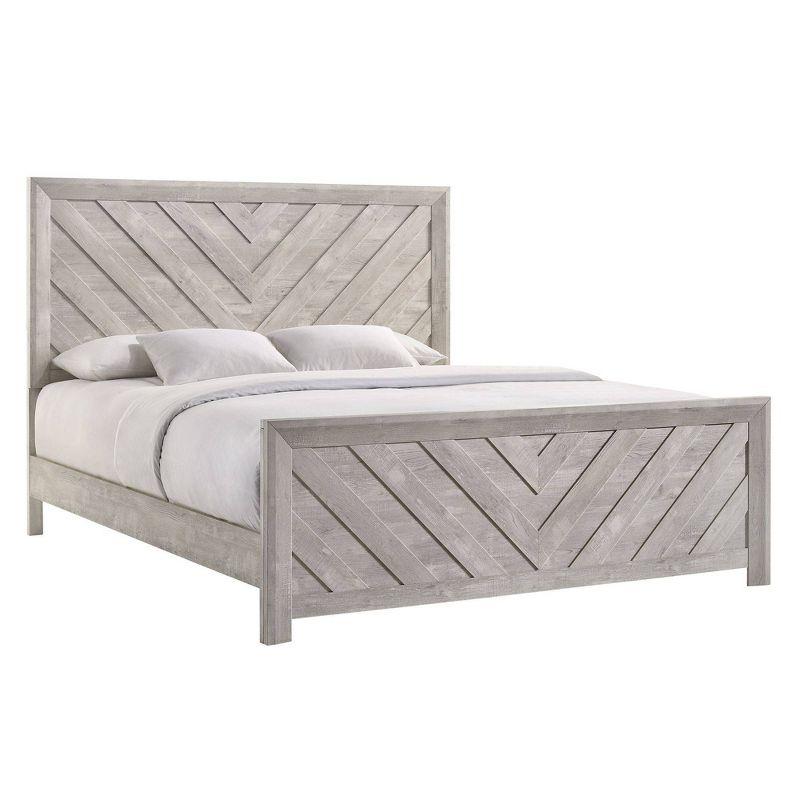 Picket House Furnishings King Keely Panel Bed White: Contemporary Style, MDF Construction, Requires Box Spring