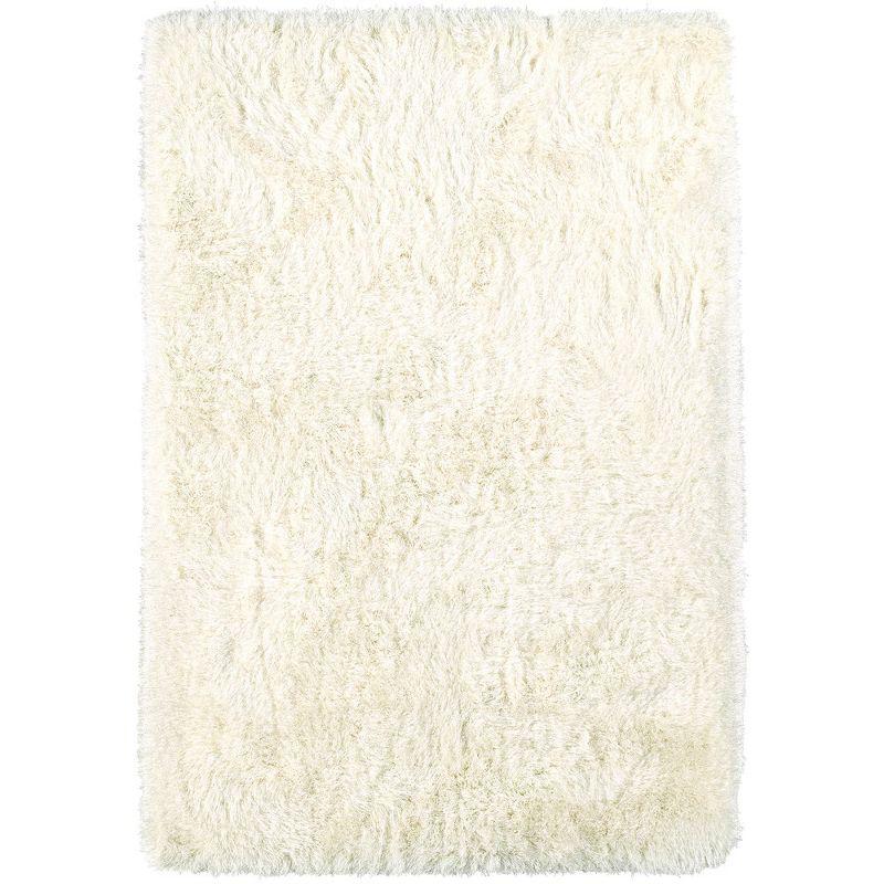 Ivory Tufted Shag Rectangular 8' x 10' Synthetic Rug