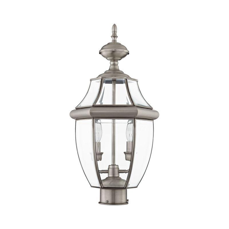 Lighting Lumens Outdoor Post Lantern Pendant with Clear Glass Shade - 2 Light Fixture