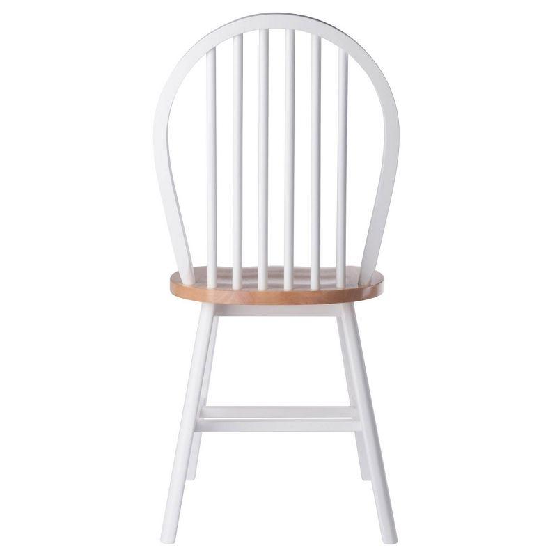 Winsome 2pc Windsor Chair Set Natural/White : Wood Frame, Spot Clean, Transitional Style, No Tools Assembly
