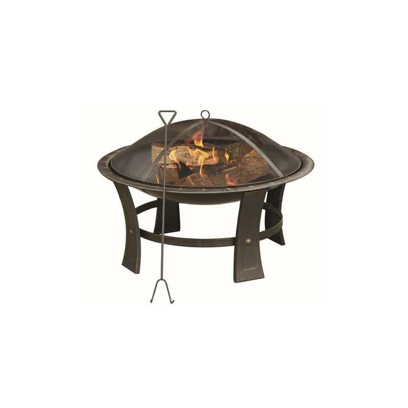 Living Accents 29 in. W Steel Round Wood Fire Pit