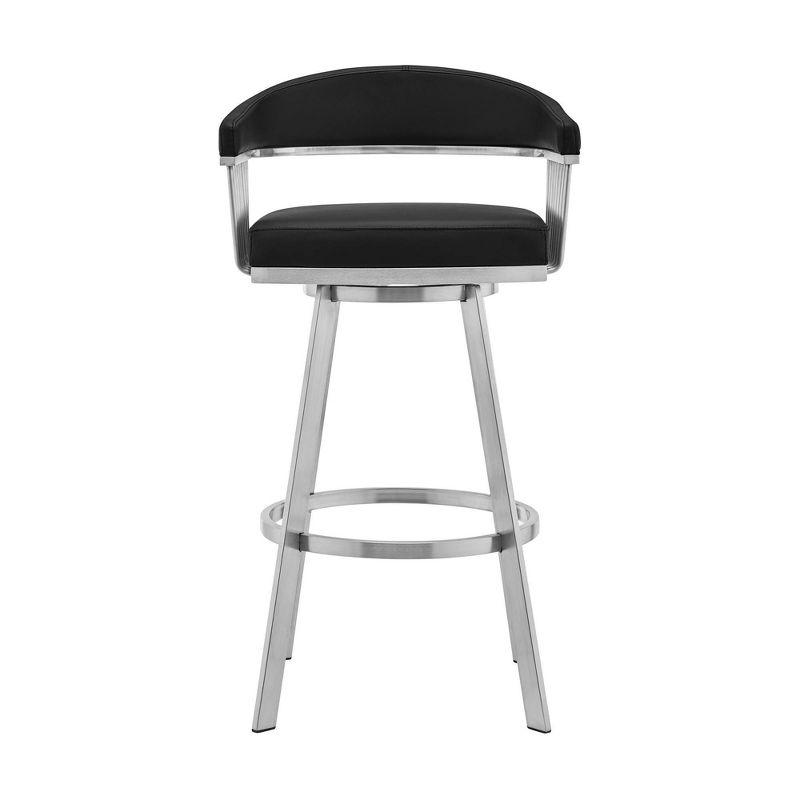 26" Bronson Counter Height Barstool - Armen Living: Swivel, Footrest