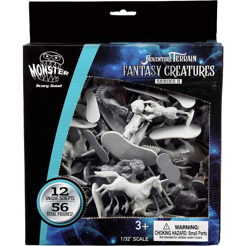 SCS Direct Fantasy Creatures Mini Action Figure Playset - 56pc Toy Monster Miniatures w 12 Different Sculpts