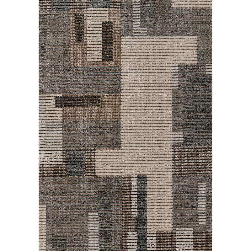 Momeni 7'10"x9'10" Noho Geometric Machine Loomed Area Rug Gray: Indoor Rectangle, Low Pile, Polyester, Classic Pattern