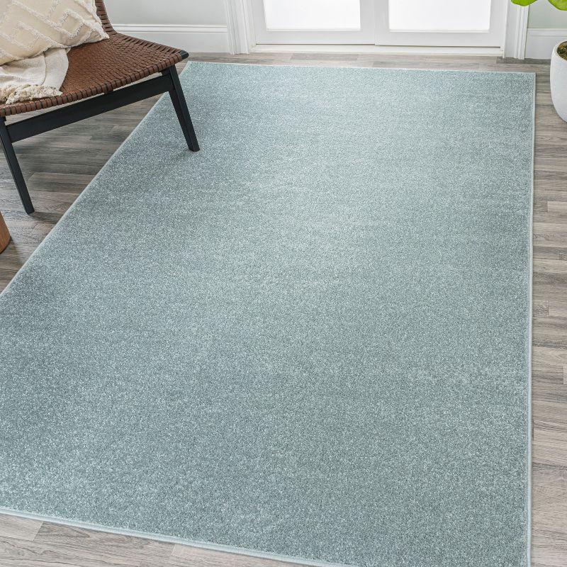 Light Blue Solid Synthetic 9' x 12' Reversible Area Rug