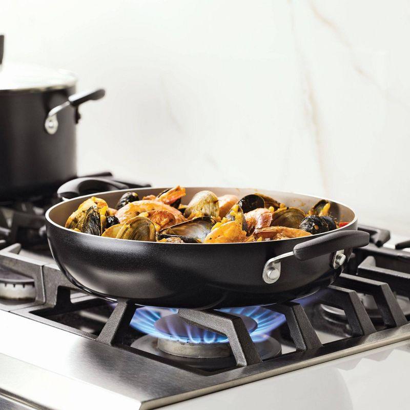 Farberware Smart Control 11.25" Covered Everything Pan with 2 Side Handles Black: Nonstick Saute Pan, Dishwasher-Safe