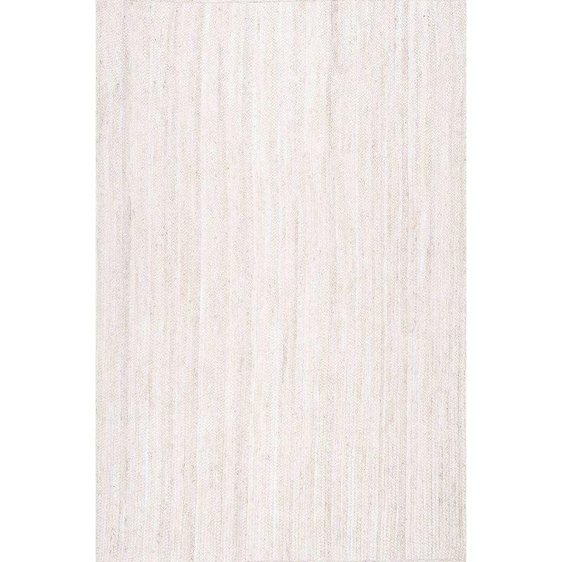 3'x5' Hand Woven Rigo Jute Area Rug Off White - nuLOOM: Farmhouse Style, Low Pile, Rectangle, Indoor Use