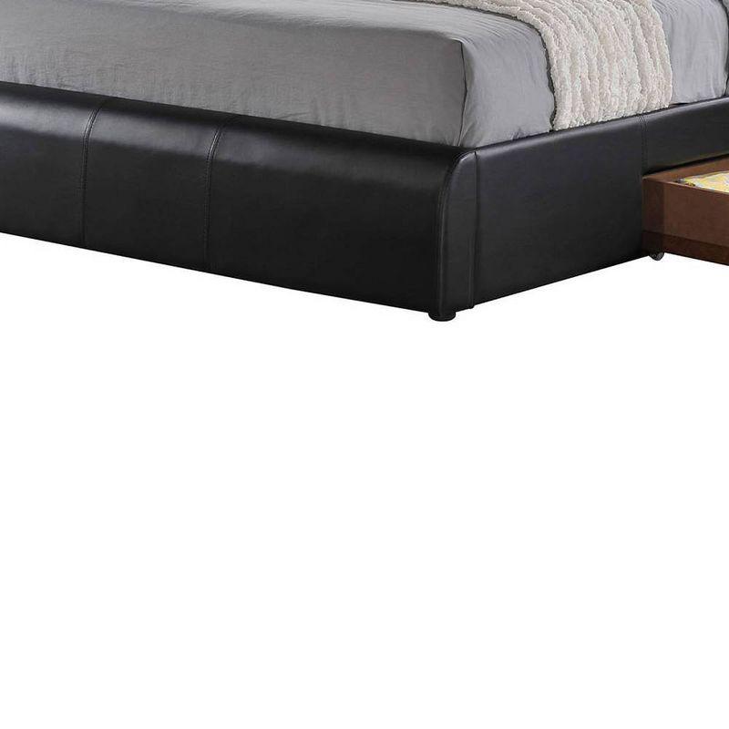 Acme Furniture King Kofi Bed Black Synthetic Leather