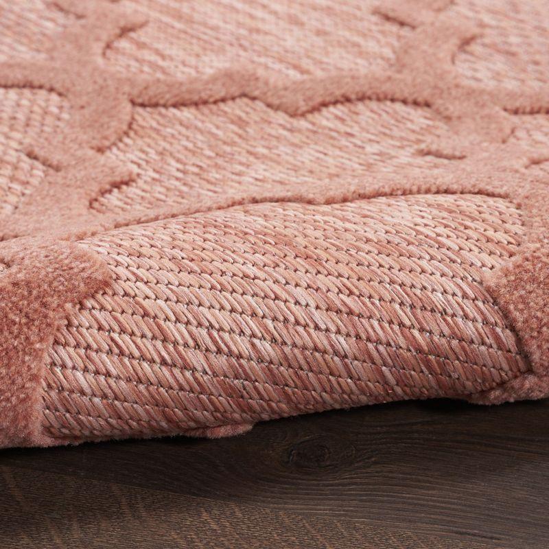 Nourison Easy Care Trellis Flatweave Indoor Outdoor Area Rug 6' x 9' Coral/Orange