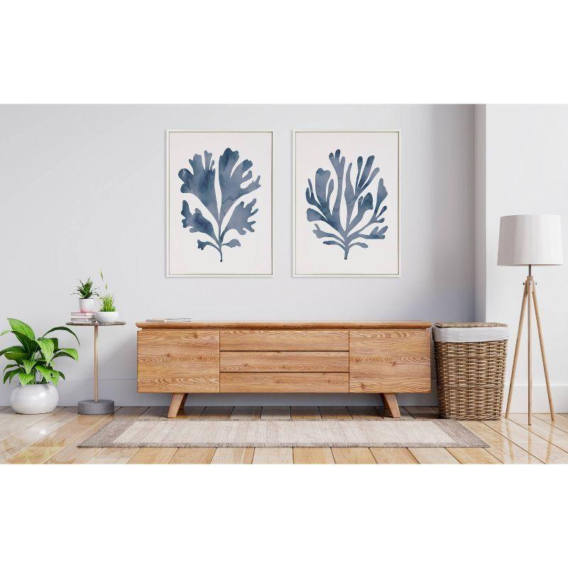 Sophisticated Blue Coral 28x38 Framed Canvas Art Set