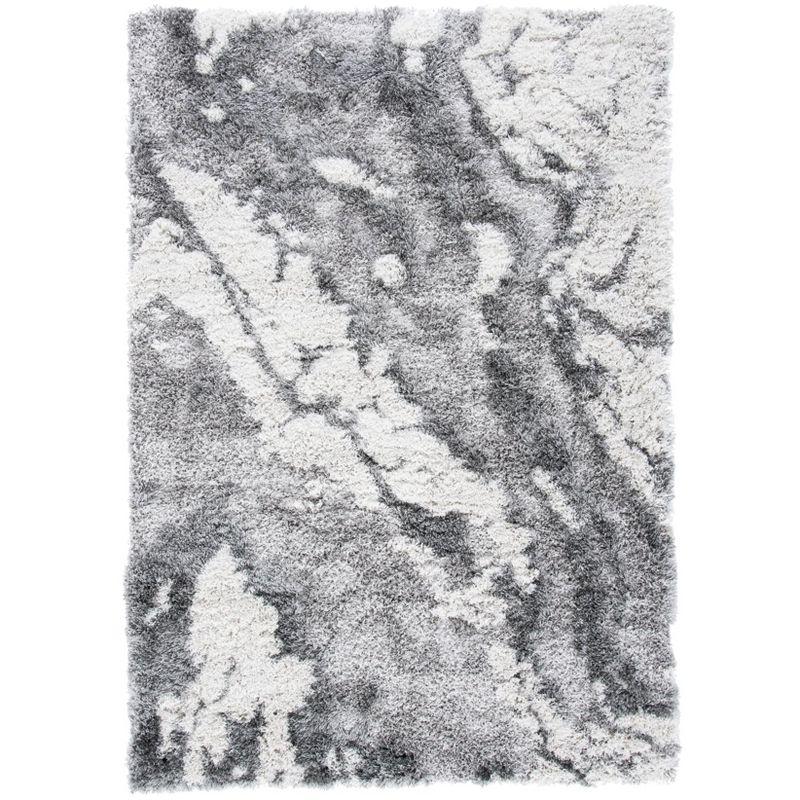 Horizon Shag 800 HZN890 Machine Made Area Rug - 6'x9' - Grey/Ivory - Safavieh