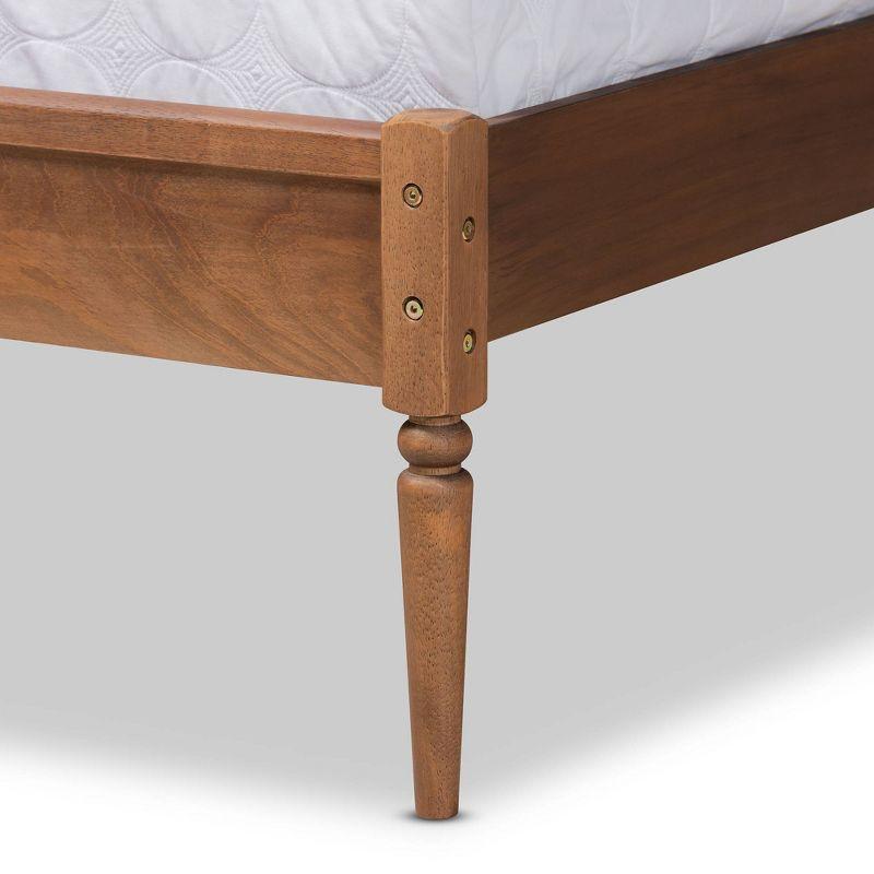 Neilan Walnut Brown Wood King Size Platform Bed