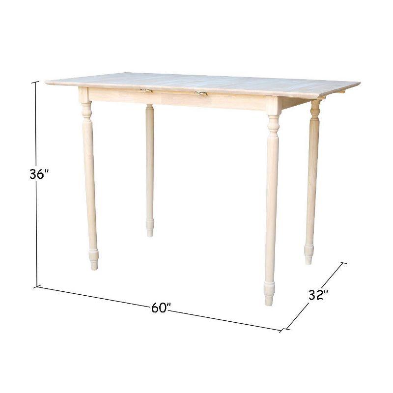 Counter Height Extendable Dining Table with Butterfly and Shaker Styled Legs - International Concepts