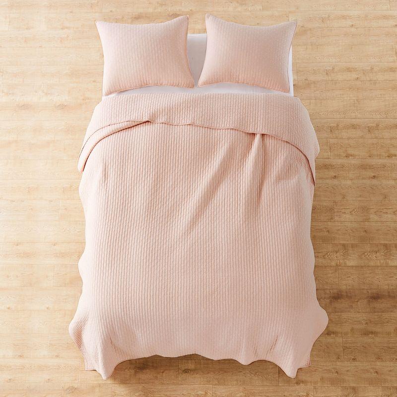 Blush Cotton Full Reversible Quilt Set