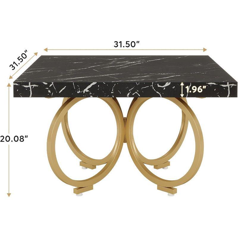 Tribesigns Square Coffee Table, 31.5" Modern Cocktail Table with Geometric Frame, Faux Marble Center Table Tea Table for living room